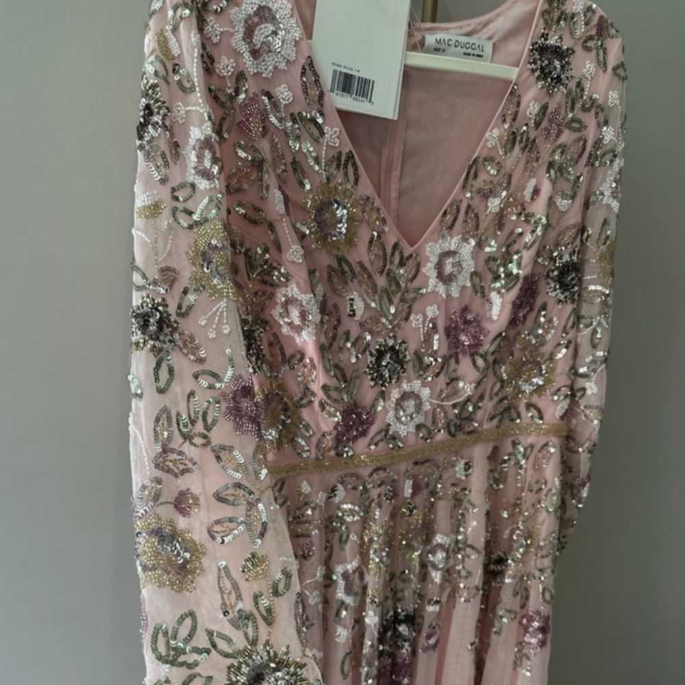 Embellished Pink Mac Duggal dress . Size 14. NWT - Picture 4 of 7